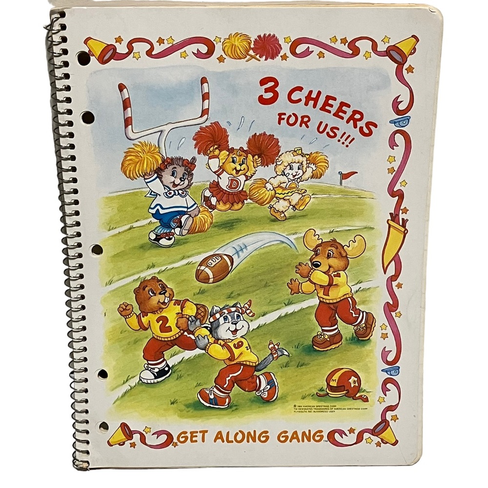 Vintage 80's Get Along Gang Notebook Football Cheerleaders American Greetings